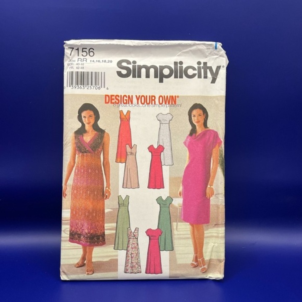 Simplicity 7156 Sewing PatternYour Own Dress Size‎ 6 8 10 12 14 16 18 20 UNCUT